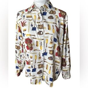 Vintage Talbots Equestrian button down blouse size 12